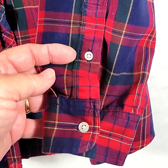 Lauren Ralf Lauren Ruffle Front Plaid Shirt Size 3X - Picture 5 of 8